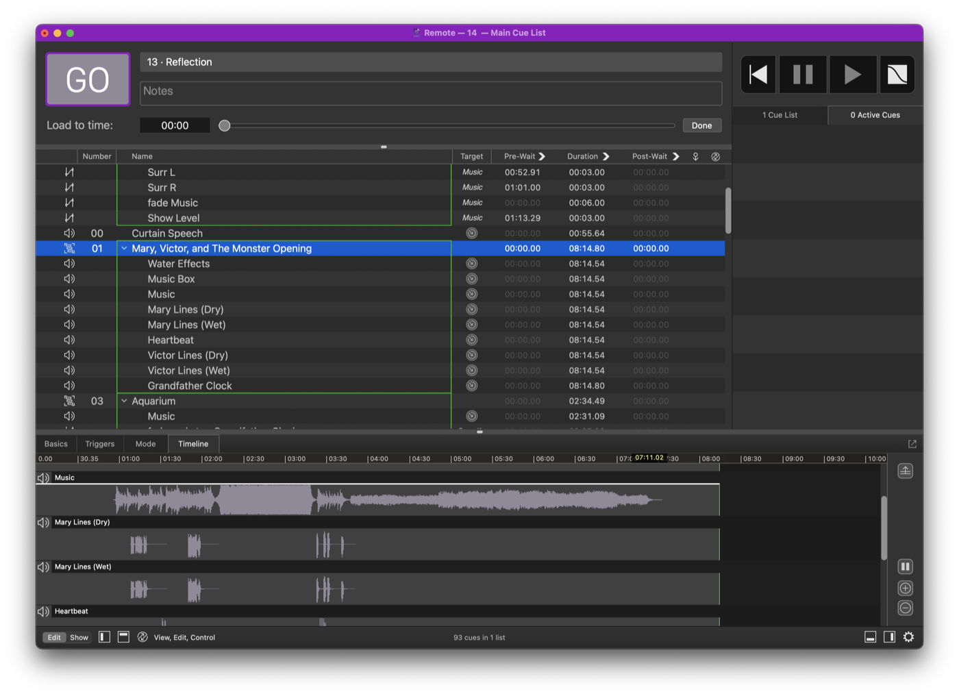 Sound cue sheet screenshot